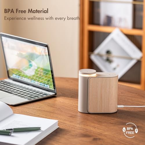 Zen Scenting Set: Linen Ultrasonic Diffuser & Solid Wood Waterless Nebulizer, Dual Power & Mist Modes, Premium Home Decor Gift Bundle
