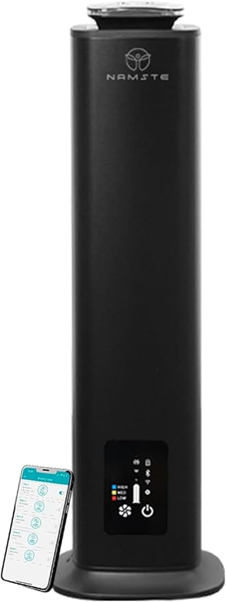 Tower HVAC Scent Diffuser | 4000 Sq. Ft Coverage | 800ml Essential Oil Waterless Diffuser | Large Capacity Luxury Hotel Diffusers | App & Touch Control for Two-Story Home, Open Area - Black