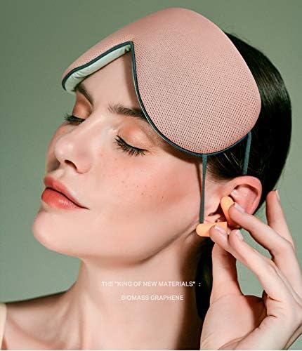 Sleep Mask, DMaos Sleep Aid Super Soft Air Eyes Pillow, Milk Silk and Warm Cloth Sides, Adjustable Slip Hold Strap to Ears - Gray + Pink