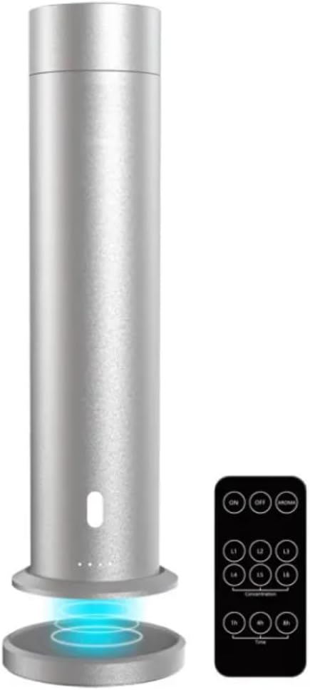 DECOCANDLES, Scent Diffuser Machine with Cold Air Technology for Home, Waterless Diffuser for Oils, Aromatherapy Diffuser, Scents up to 1,000 sq ft, Perfect for Office, Spa, Living Room (Silver)