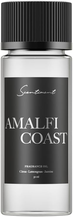 Scentiment Amalfi Coast Diffuser Oil – Bergamot, Lemongrass, Jasmine, Lily, Magnolia & Koa Wood Scent for Diffusers, Fragrance Oil - 1.69 fl oz (50 mL)