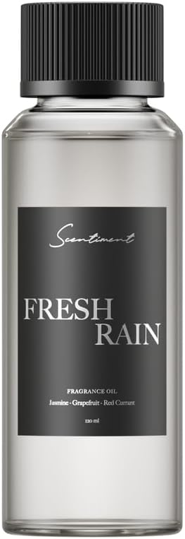 Scentiment Fresh Rain Diffuser Oil – Fresh Grapefruit and Crisp Red Currant Scent for Diffusers, Fragrance Oil – 4.06 fl oz (120 mL)