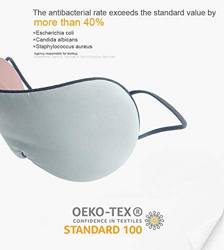 Sleep Mask, DMaos Sleep Aid Super Soft Air Eyes Pillow, Milk Silk and Warm Cloth Sides, Adjustable Slip Hold Strap to Ears - Gray + Pink