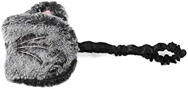 Shinywear Cute Rabbit Sleeping Eye Mask Plush Blindfold Travel Sleep Masks Super Soft Funny Eye Cover for Kids Girls and Adult (Black Grey cat)