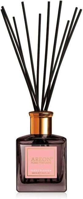 Areon Home Fragrance Luxury Perfume Reed Diffuser + 10 Rattan Reeds, Peony Blossom Scent, 150ml
