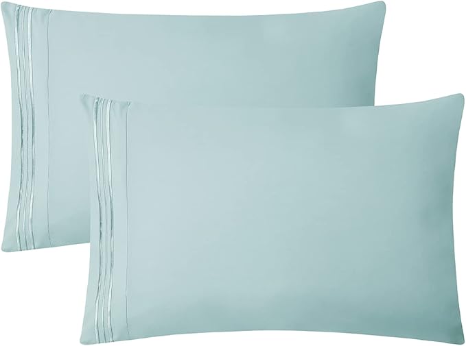 Clara Clark 1800 Premier Series 4pc Bed Sheet Set - King, Light Blue Aqua