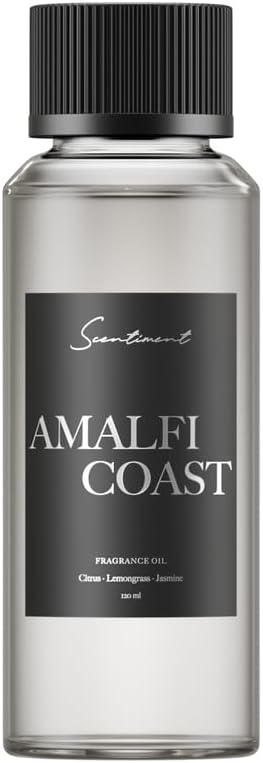 Scentiment Amalfi Coast Diffuser Oil – Bergamot, Lemongrass, Jasmine, Lily, Magnolia & Koa Wood Scent for Diffusers, Fragrance Oil - 4.06 fl oz (120 mL)