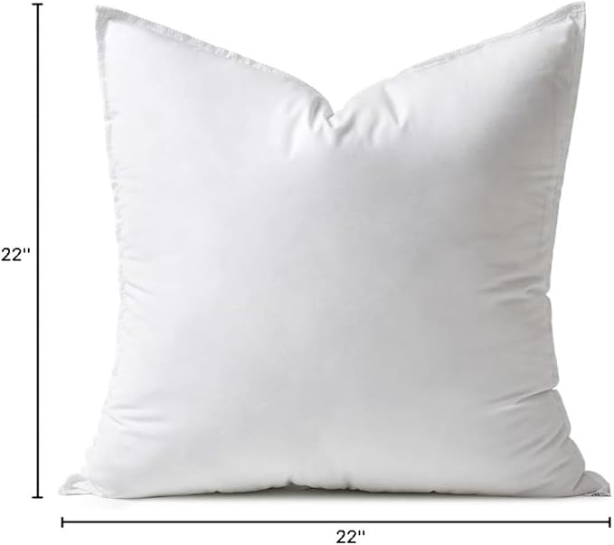 MIULEE 22x22 Synthetic Down Alternative Pillow Insert Euro Decorative Throw Pillow 22 x 22 Inch Body Bed Sleeping Ultra Soft Fluffy Form for Sofa Couch Bed