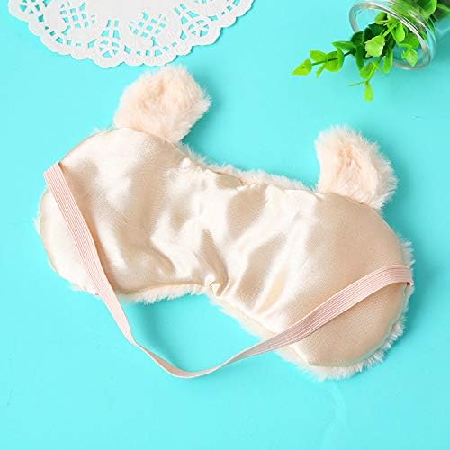Shinywear Cute Rabbit Sleeping Eye Mask Plush Blindfold Travel Sleep Masks Super Soft Funny Eye Cover for Kids Girls and Adult (Bling Love Heart Face Alpaca)