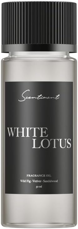 Scentiment White Lotus Diffuser Oil – Wild Fig, Vetiver, Almond, Sandalwood Scent for Diffusers, Fragrance Oil – 1.69 fl oz (50 mL)