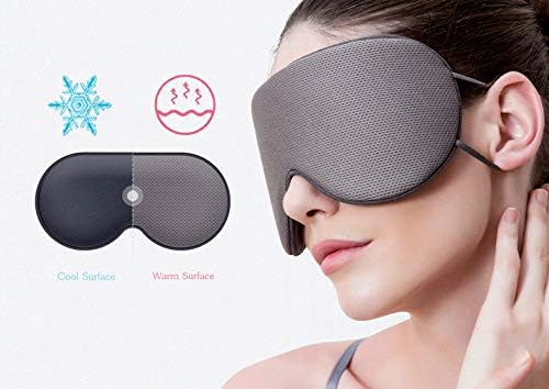 Sleep Mask, DMaos Sleep Aid Super Soft Air Eyes Pillow, Milk Silk and Warm Cloth Sides, Adjustable Slip Hold Strap to Ears - Gray + Pink