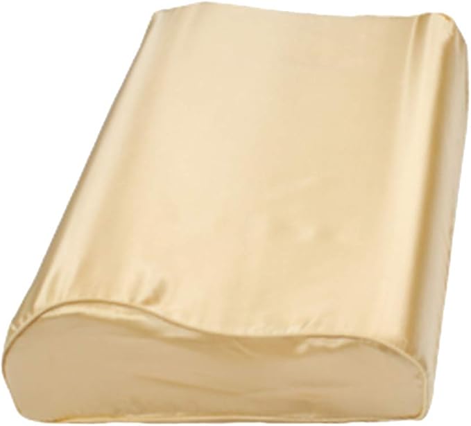 Mulberry Silk Pillowcase for Memory & Contour Pillows, Neck Pillow - Champagne, 24 x 14 x 4.7" / 3.9"