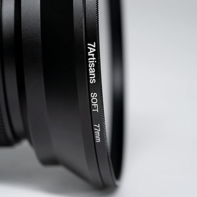 7artisans Soft Focus Filter 1/4 Aluminum Alloy Natural Soft Diffuser Effect Dream Cinematic Effect Soft Focus Optical Glass Filter (82mm)