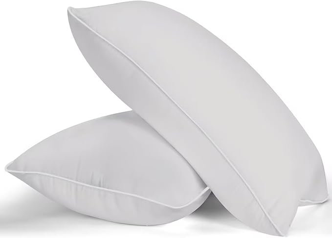 MZOIMZO Bed Pillows for Sleeping- King Size, Set of 2, Cooling Hotel Quality with Premium Soft Down Alternative Fill for Back, Stomach or Side Sleepers, Light Grey