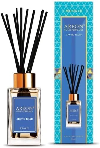 Areon Home Luxury Perfume Reed Diffuser + 10 Rattan Reeds, Arctic Road 85 ml