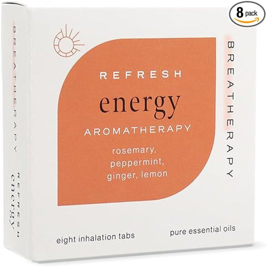 Aromatherapy Energy Patches - Pure Essential Oil Aroma Patch - Rosemary and Peppermint Essential Oils for Energy - 8-Pack