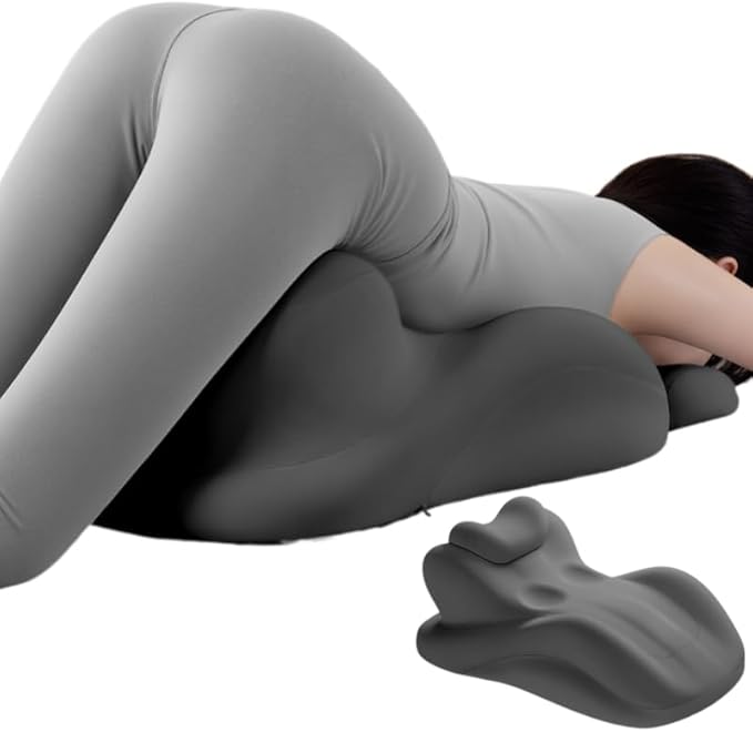 Butt Cushion for Couples - Memory Foam Support Pillow for Women, Sitting and Lying. Ideal for Waist, Neck, and Multi-Position Comfort at Home. Modern Simple Style Pillowcase (All Grey)