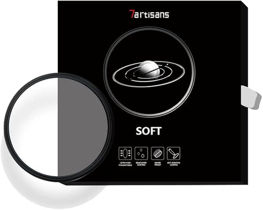 7artisans Soft Focus Filter 1/4 Aluminum Alloy Natural Soft Diffuser Effect Dream Cinematic Effect Soft Focus Optical Glass Filter (77mm)