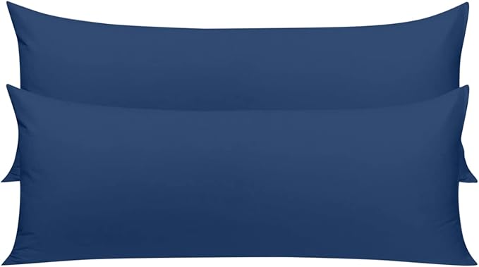 YIYEA Body Pillow Cover Set of 2, Ultra Soft 1800TC Hotel Quality Double Brushed Microfiber Body Pillow Pillowcases, Envelope Closure, Fade Resistant (20"x54", Black)