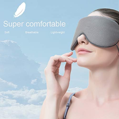 Sleep Mask, DMaos Sleep Aid Super Soft Air Eyes Pillow, Milk Silk and Warm Cloth Sides, Adjustable Slip Hold Strap to Ears - Navy + Green