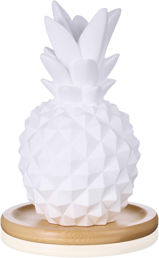 Honeydak Pineapple Passive Essential Oil Diffuser Gifts, Summer Beach Ceramic Diffuser with Wooden Tray for Home Bedroom Bathroom Office Holiday Decorations