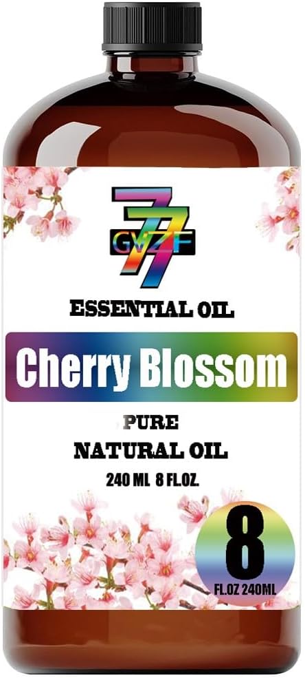 Cherry Blossom Essential Oil - Cherry Blossom Oils for Diffusers, Humidifiers, DIY Candles, Soap, Cleaning, Home, Office, Yoga, Massage, Gifts - 8 fl oz (240 ml) - GV77ZF