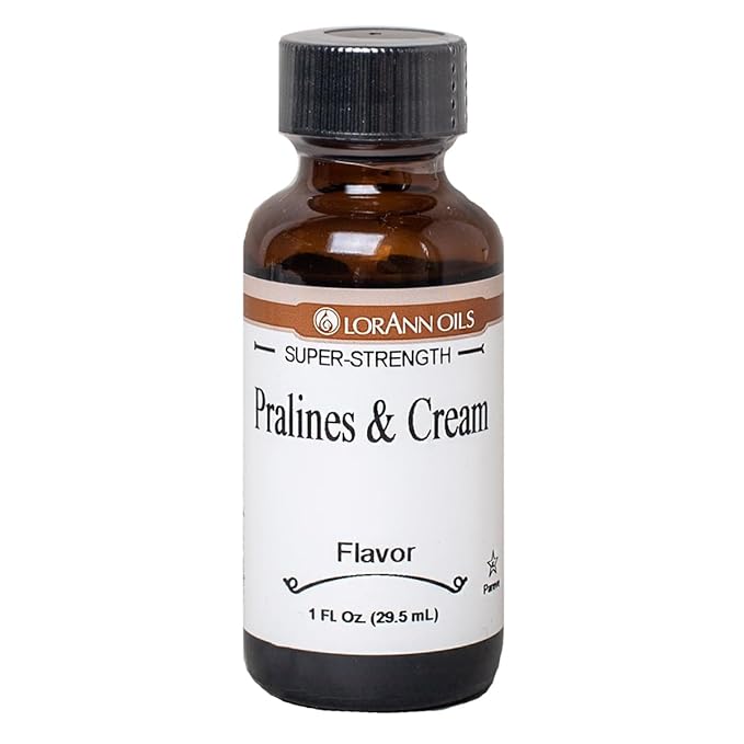 LorAnn Oils Super Strength Flavoring - Used For Candy Making, Flavoring Extracts, Baking, Hard Candy, and Flavor Oils - Bold, Natural Flavors 4X Stronger Than Extracts - Pralines and Cream, 1 fl oz