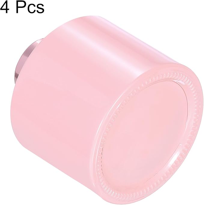 HARFINGTON 4pcs Empty Glass Diffuser Bottle 140ml/4.7oz Refillable Fragrance Accessories Aromatherapy Jar Container for Replacement Reed Diffuser DIY Home Bathroom Pink with Gold Tone Cap