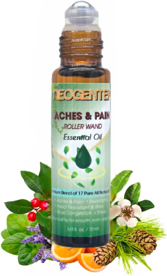 Aches & Pains Essential Oil Blend | Crafted from 17 Pure Botanical Oils | Made in USA | Natural Comfort & Relaxation – Aromatherapy Roll-On for Muscles & Joints, Headache – 10ml (Aches & Pains)