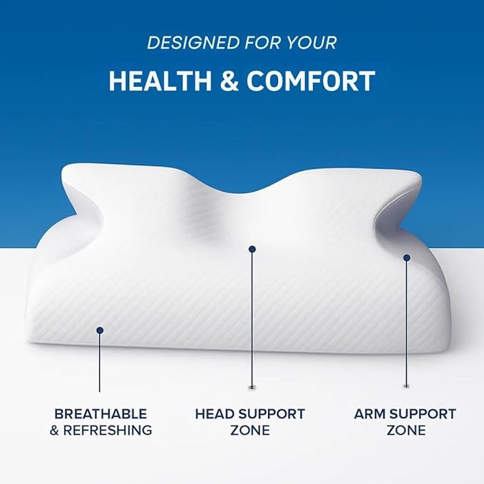 Premium Relief Pillow, 2026 New 2-in-1 Ergonomic Pillow with Case, Adjustable Memory Foam Supports Pillows, Orthopedic Bed Pillows for Side Back Stomach Sleeper (1PC-White)