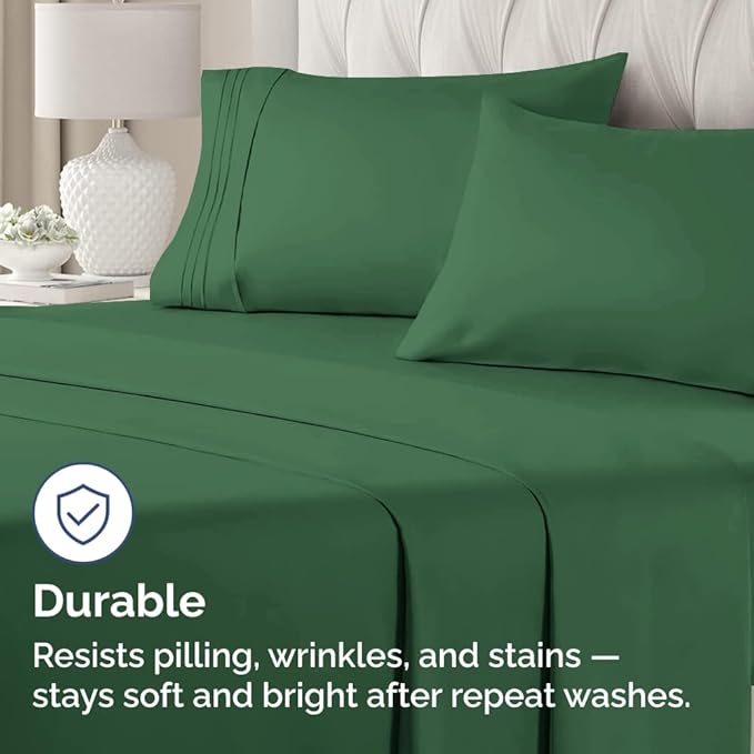 King Standard Pillow Cases Set of 4 - Soft Hotel Quality Pillowcase Covers - Comfy Bedding for Women, Men, Kids & Teens - Machine Washable Pillow Protectors - 4 Piece Set - King Standard Emerald Green