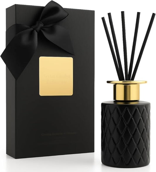 Aurora Mist Reed Diffuser Set, 150ml Luxury Black Glass Bottle with Sticks, Long Lasting Home Fragrance for Bedroom, Living Room, Office, Spa – Elegant Gift for Women & Men