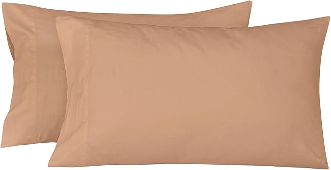 ROYALE LINENS 300 Thread Count 100% Long Staple Combed Cotton Sheet Set - 4 Piece King Bed Sheets - 1 Fitted, 1 Flat & 2 Pillow Cases - Soft Cool & Crisp Sheet Set (King, Clay)