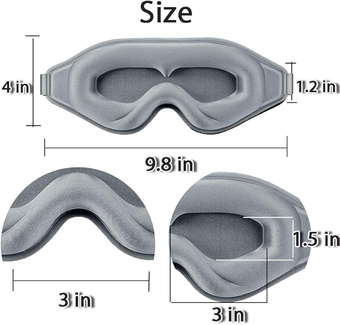Eye Mask for Lash Extensions, Gray Sleep Mask for Lash Extensions for Women Men, 3D Contoured Lash Extension Sleep Mask, Lash Protector Breathable Soft Shade Cover for Travel Yoga Nap