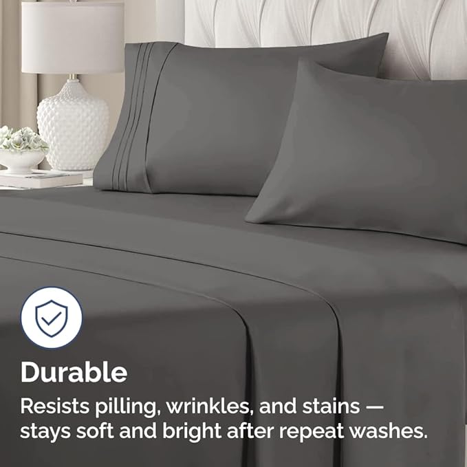 Standard Pillow Cases Set of 4 - Ultra Soft Hotel Quality Pillowcase Covers - Comfy Bedding for Women, Men, Kids & Teens - Machine Washable Pillow Protectors - 4 Piece Set - Standard Size Charcoal