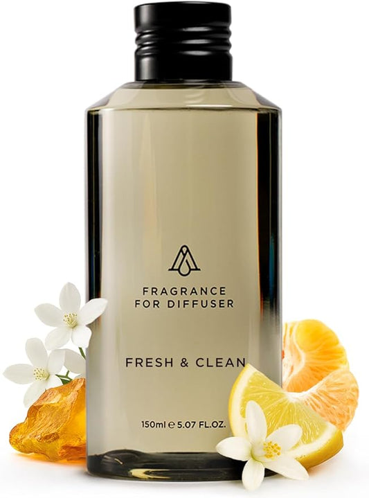 AromaPlan Scents, Clean Smelling Essential Oils, Fresh & Clean 5 Fl Oz (148ml)-Fresh Scent Essential Oil for Diffuser, USA Fragrance, Bigger Bottle, Bolder Aroma & Longer Lasting