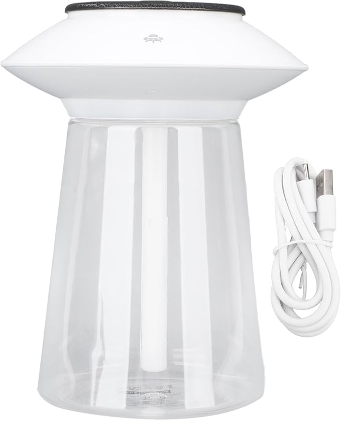 Mushroom Shape Humidifier Diffuser, 760ml Rechargeable Essential Oil Diffuser with Dual Mist Modes, Ultra Quiet Air Humidifier for Bedroom Office Home Decoration (White)