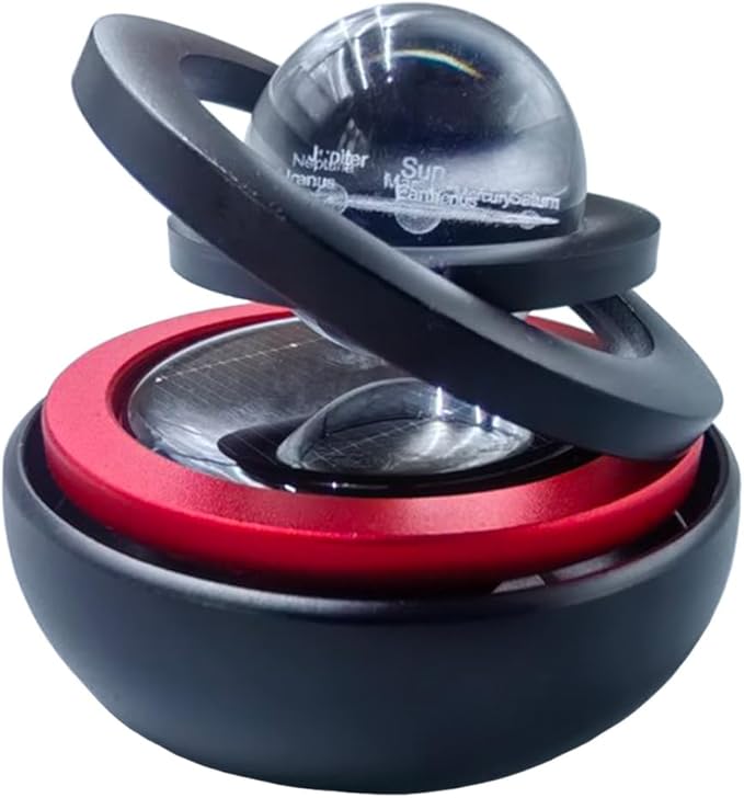 Solar Powered Car Perfume Aromatherapy Diffuser, Car Interior Dashboard Decoration for Car Office Home, Oil or Perfume Pad Not Include (Black)