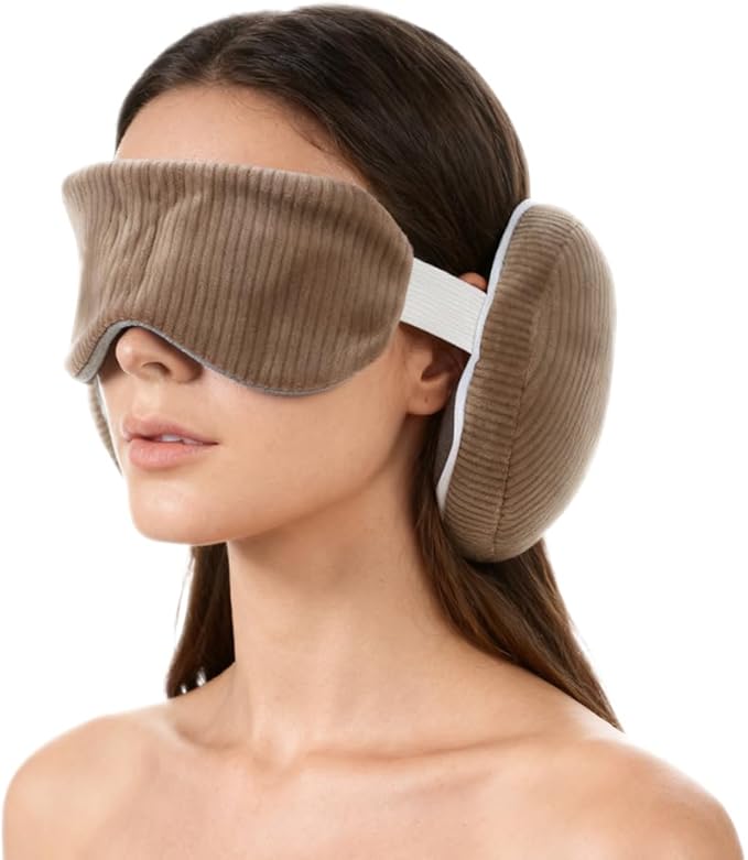2 in 1 Travel Pillow with Eye Mask Cotton Sleeping Neck Pillow for Airplane Portable Plane Travel Accessories