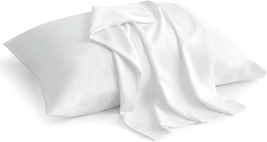 BEDELITE King Size Pillow Cases Set of 2, Rayon Derived from Bamboo, Cooling Pillow Cases for Hot Sleepers & Night Sweats, Breathable and Silky Soft Envelope Pillowcases(White, 20"x40")