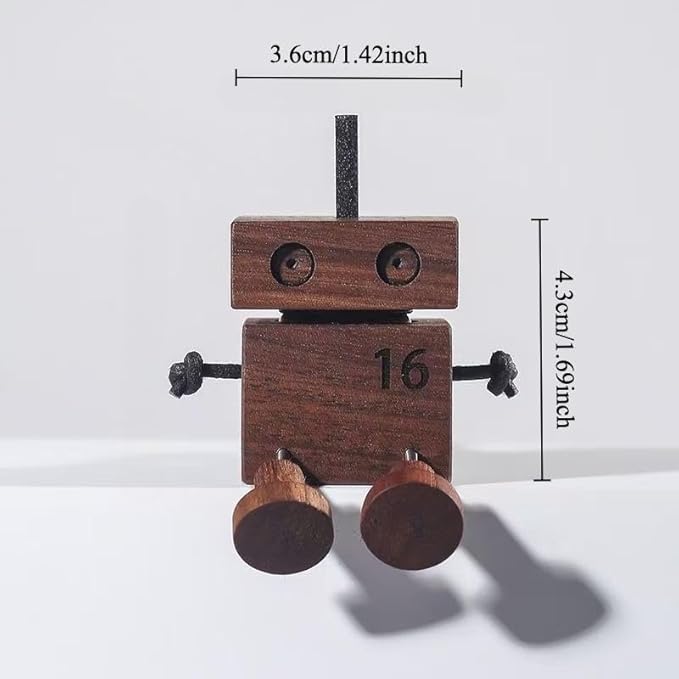 Car Air Diffuser - 2-in-1 Cute Shaking Wooden Man Figurine & Refillable Aroma Vent Clip Walnut Wood Odor Eliminator Essential Oil Air Freshener, Car Dashboard Accessories Fun Decor Gift for Driver