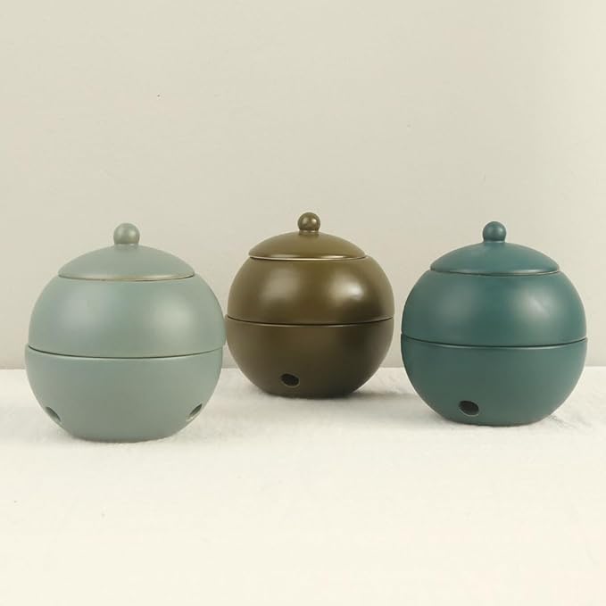 Modern Ceramic Essential Oil Diffuser, Spherical Design, 30ml Capacity, 10cm Height, Multiple Colors Available, 400g Weight (Mint Green)