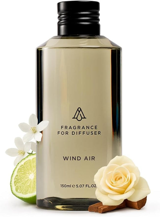 AromaPlan Hotel Scents Wind Air 5.07 Fl Oz (150ml), Home Luxury Aroma & Hotel Fragrance Diffuser Oil- Hotel Diffuser Oil for Aromatherapy- USA Made, Bigger Bottle, Bolder Aroma & Longer Lasting