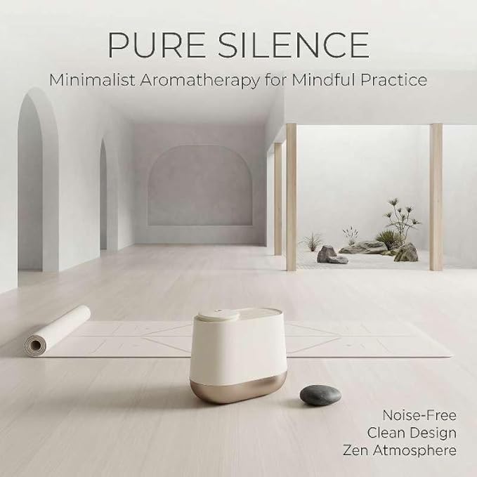 Low Noise Waterless Aroma Diffuser (200ml) – 39dB Ultra Quiet, No Water Needed, App Optional, Strong Scent for Large Rooms, Bedroom, Yoga, Office (Black)