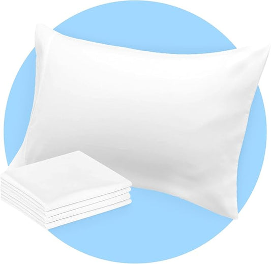 Avalon Bedding Pillow Cases Standard Size White Pillow Cases Set of 4 Cotton Blend 200 TC Soft & Breathable Perfect for Home & Hospital, Hotel Quality Queen Pillow Protectors 30x20 Inches