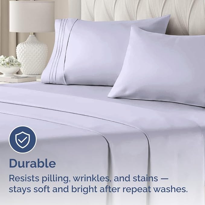 Body Pillowcases Set of 2-20x54 Long Body Pillow Case - Soft Body Pillow Cover for Sleeping & Side Sleepers - Comfy, Wrinkle & Fade Free - Machine Washable w/Envelope Enclosure Light Lavender
