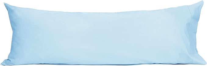 Sunflower Body Pillowcase 100% Cotton Long Pillow Cover/Case Envelope Closure 1 Pack, 20×54 inches Ashley Blue, Soft and Breathable