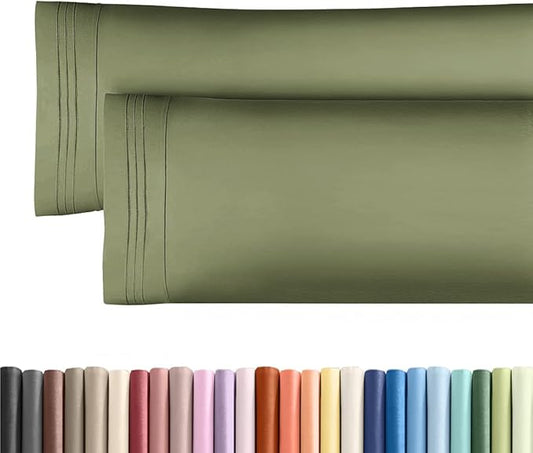 Body Pillowcases Set of 2-20x54 Long Body Pillow Case - Soft Body Pillow Cover for Sleeping & Side Sleepers - Comfy, Breathable & Wrinkle Free - Machine Washable w/Envelope Enclosure (Sage Green)