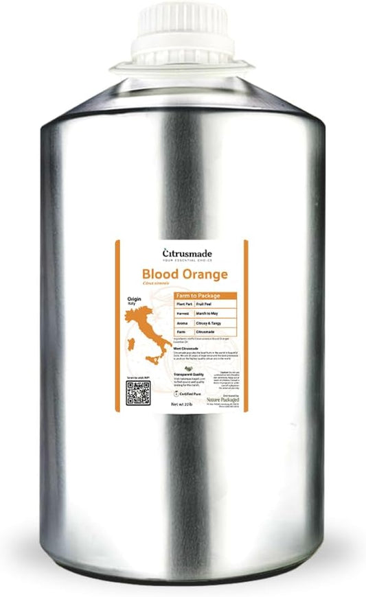 Blood Orange Essential Oil - Direct from Citrusmade in Sicily - Pure Essential Oil for Diffusers and Aromatherapy - Natural Citrus Scent | 100% Pure Therapeutic Grade (22lbs)