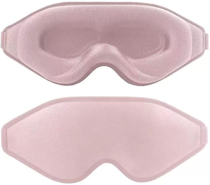 3D Sleep Eye mask -Luxury Sleep Eye Mask for Side Sleeper Men Women, Zero Eye Pressure 3D Sleeping Mask, Light Blocking Design Night Blindfold, Soft Eye Shade Cover for Travel (Pink)